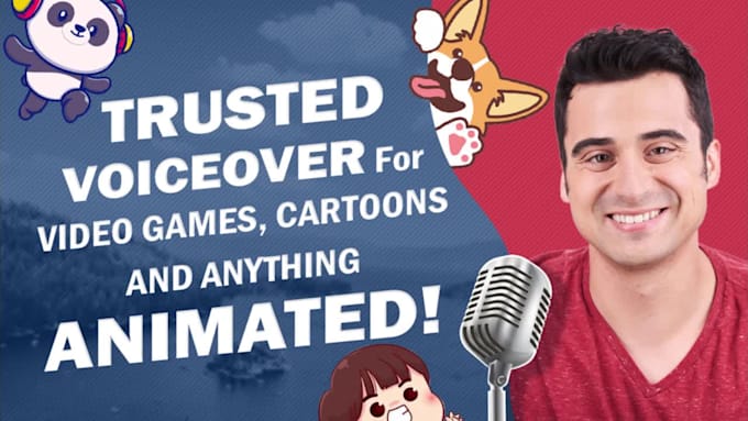 record a male animation voice over, cartoon, or video game character