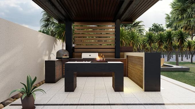 design backyards, gardens, patio, pool and do 3d rendering