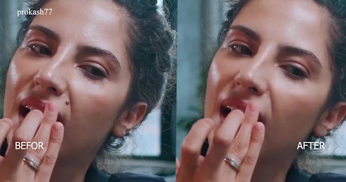 remove unwanted objects from the face of the model in video