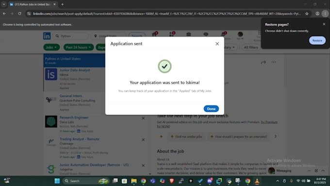 automatically apply to linkedin jobs for you using python automation