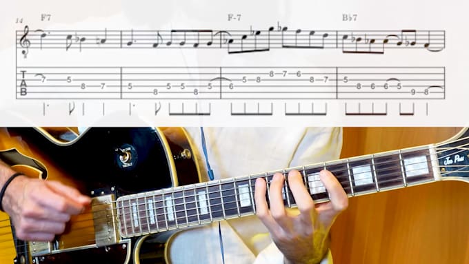 transcribe jazz guitar or bossa nova, solos, comping