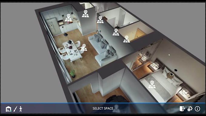 create 3d floor plan render animation and web view