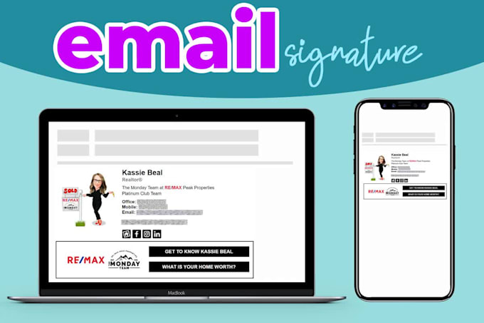 design HTML email signature for real estate agents and realtors