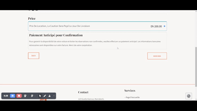 create a car rental agency website with a payment process