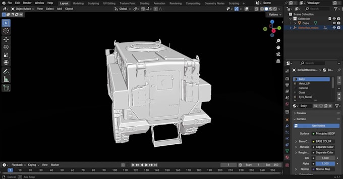 do professional 3d car modeling stl fbx obj for 3d printing and games