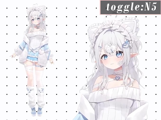 Disegna modello vtuber live 2d vtuber, rigging, png tuber, kawaii arkit ...