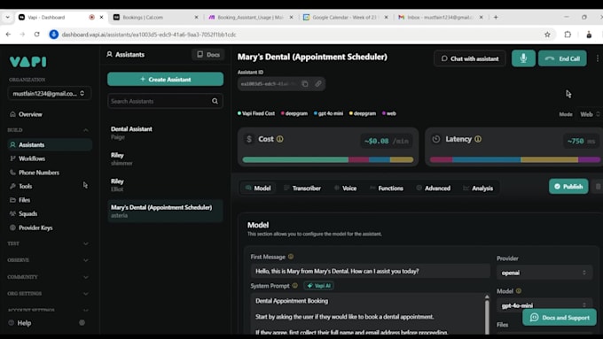 create ai calling agent using vapi ai and make for automation