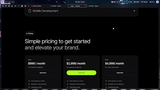 design website UI UX design and prototypes in figma
