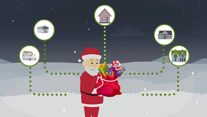 create merry christmas video 2d animation christmas video