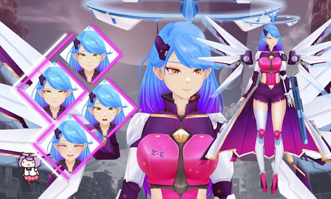 design vtuber anime character avatar model for live2d