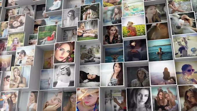 awesome slideshow 3d mosaic collage logo opener reveal intro 100 more photos