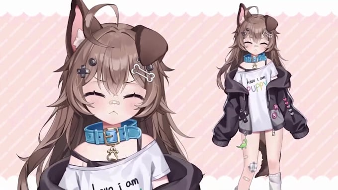 draw and rig live2d vtuber model, 2d vtuber model, live 2d vtuber commission