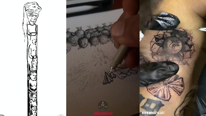 custom full back or small tattoo design to match your vision