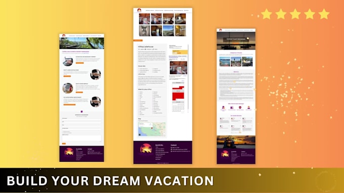 create vacation website, rental website, booking website, vacation rental