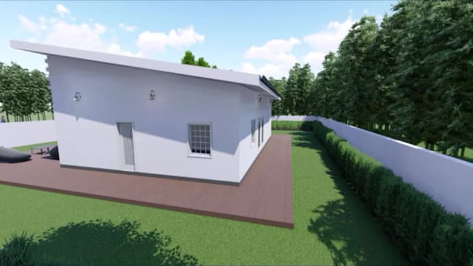 draft architectural small house 2d and 3d by revit