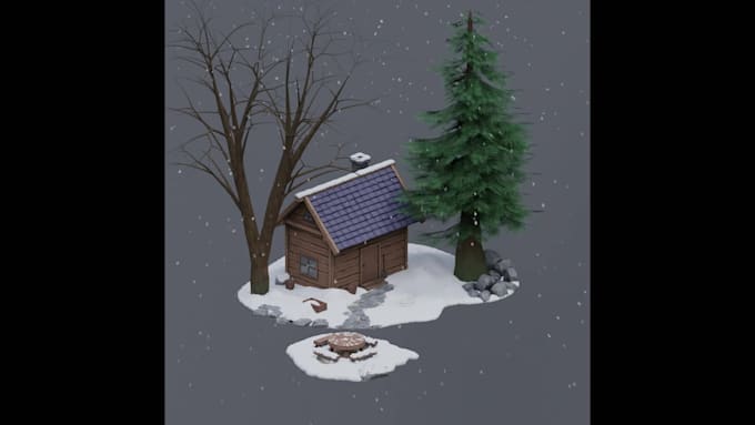 create stylized isometric 3d scenes or props