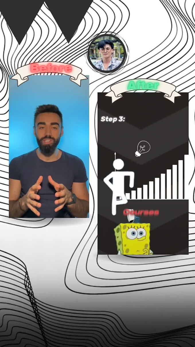 do captivating short story video and motion graphics, text