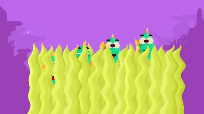 create 2d cute song animation for kids