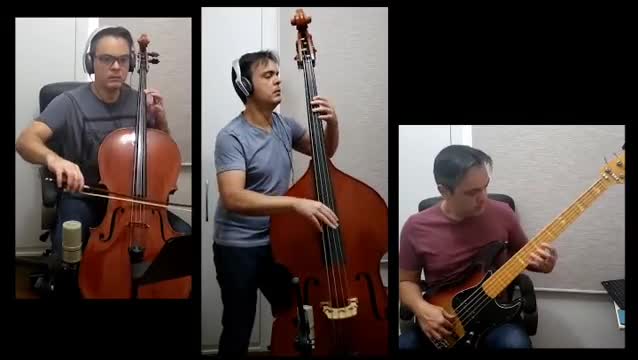 record bass guitar and upright bass