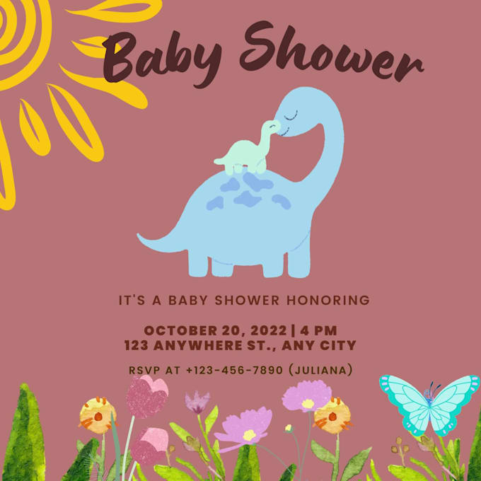 Design customized digital birthday invitation by Nolvia2 Fiverr