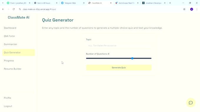 build a responsive frontend website using HTML CSS js react tailwind