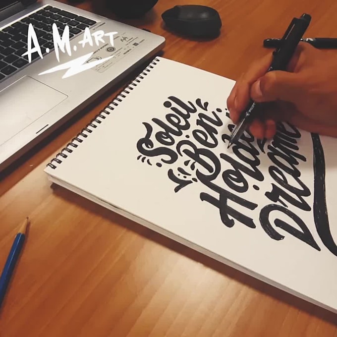 Review! I will create a handdrawn typography design for your tshirt  for $25