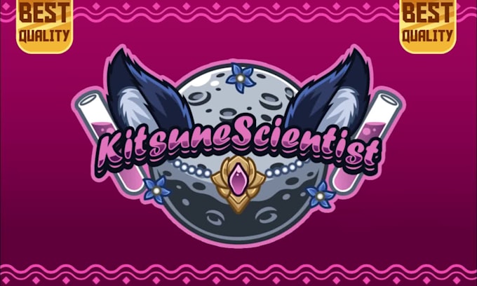 design a cute twitch, kawaii vtuber and streamer logo
