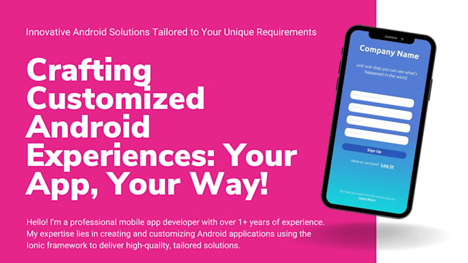develop and customize android apps using the ionic framework
