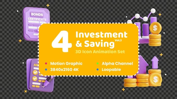 create cute modern 3d icon and animation for you