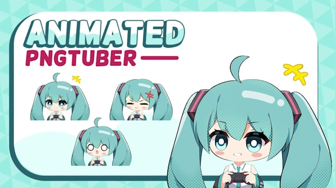 make cute chibi animated pngtuber or gif tuber