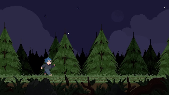 create pixel game art characters, backgrounds, and game assets