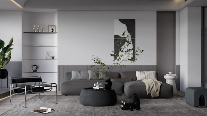 design and render interior, exterior by sketchup