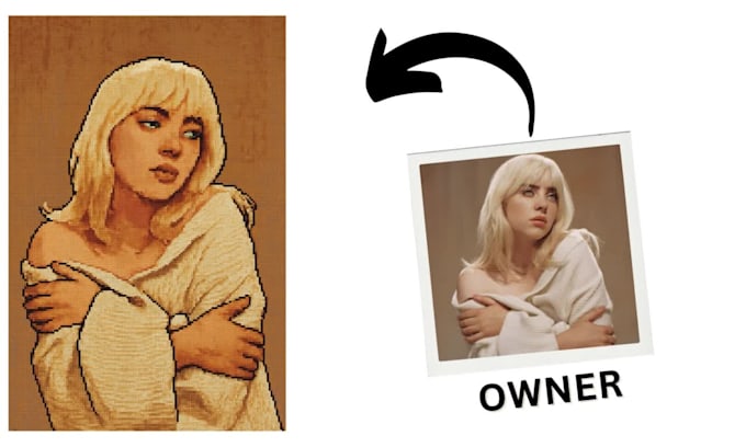 draw a custom pixel art portrait in retro style