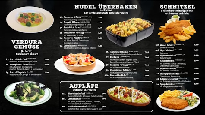 design digital menu, digital menu board or animated menu
