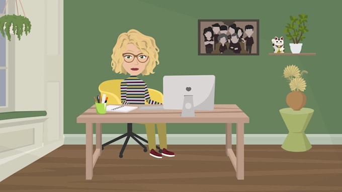 create a 2d cartoon character animation video