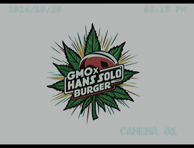 design creative burger logo with satisfaction guaranteed