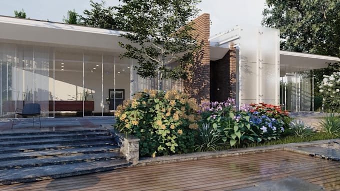 design exterior architecture with lumion 3d render and animation visualization