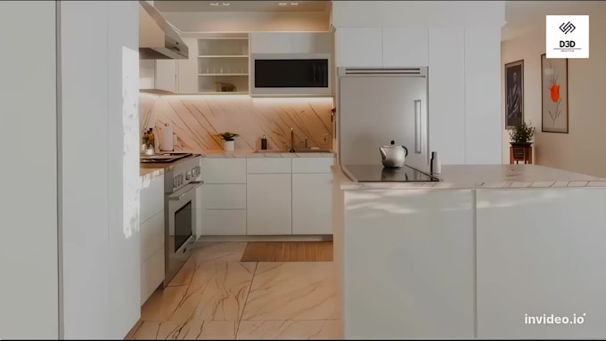 design kitchen, master bedroom, residential interior design and 3d render