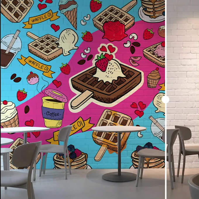 draw a custom hand drawn wall art in doodle style