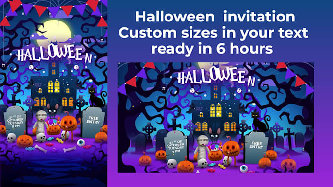 create halloween part invitation video