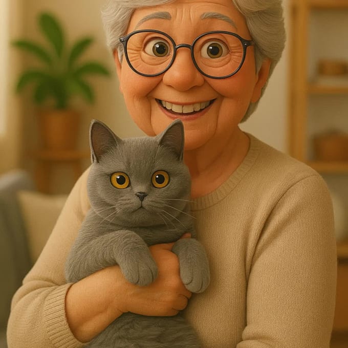 draw a custom pixar style portrait from your photo