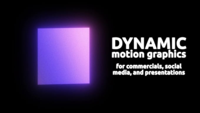 create dynamic motion graphics for commercials, social media, presentations