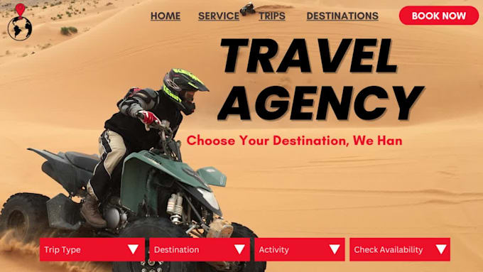 create a professional travel website and all features