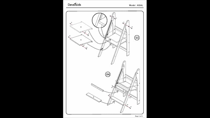 create furniture assembly instructions in ikea style