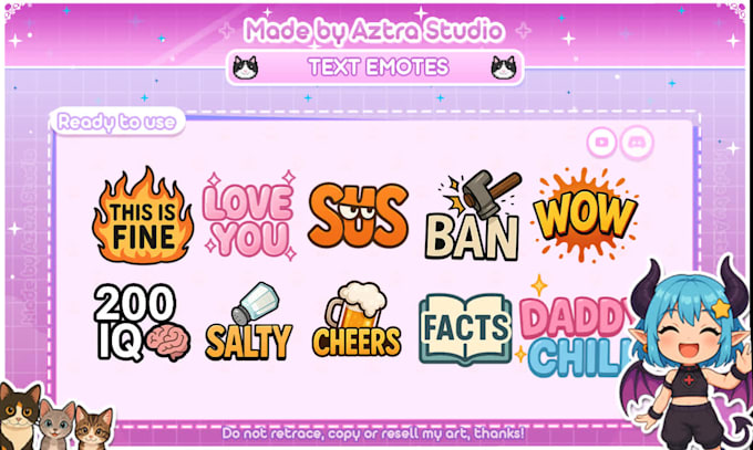 create bold custom text emotes for your stream or chat