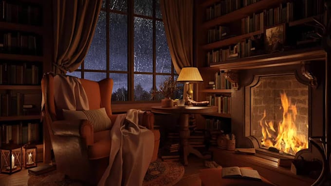 make cozy rain and thunder mixing video with asmr sounds