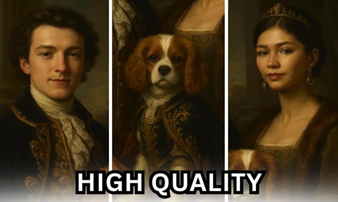 turn your pet into royalty using detailed and elegant classic style