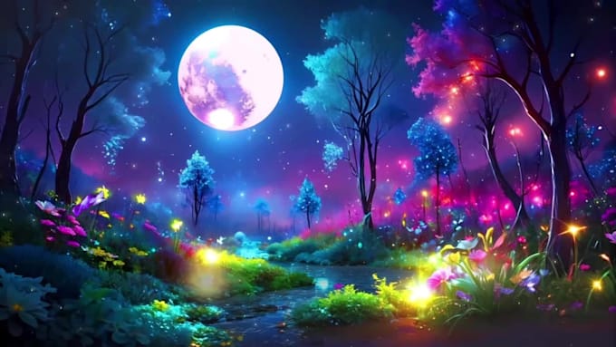 create unique fantasy relaxing meditation, sleep music video