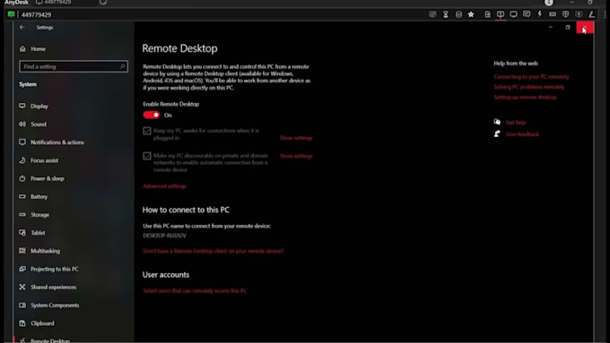 provide remote IT support and also windows and network