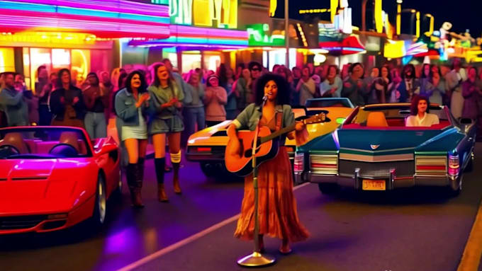 create an ai music video featuring a live band performance